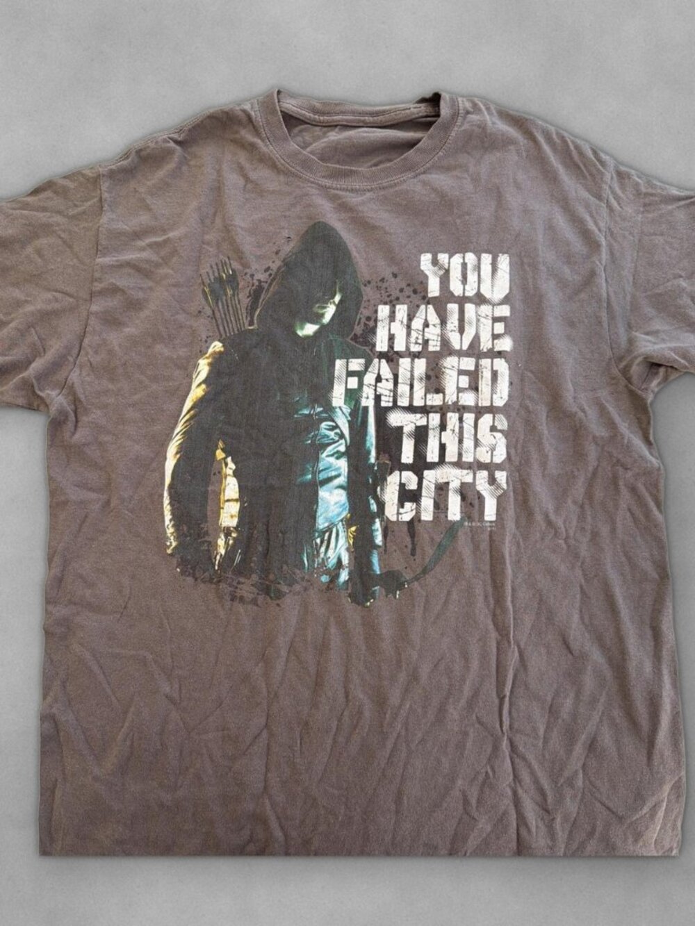 DC Comics Green Arrow “You Have Failed This City” tee, brown